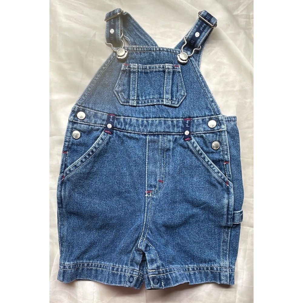 Gymboree‎ Denim Bibbed Shorts Baseball 3-6 M